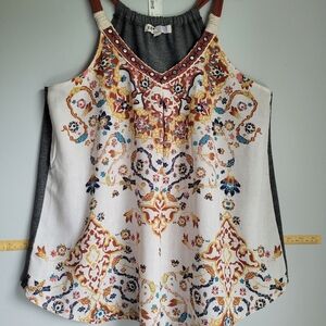 Jolt White Cream Graphic Tank Top